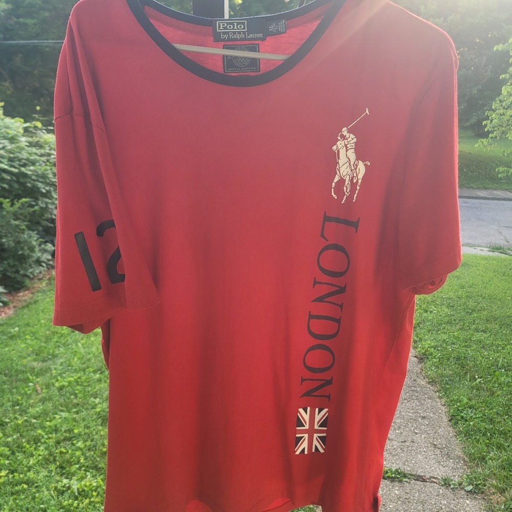 London Olympics Polo Ralph Laren Red Short Sleeve Tshirt